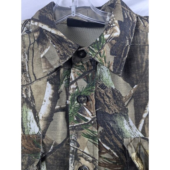 Realtree Mens Camouflage Hunting Shirt Ripstop Long Sleeve Vent Outdoor Fishing - Picture 6 of 16